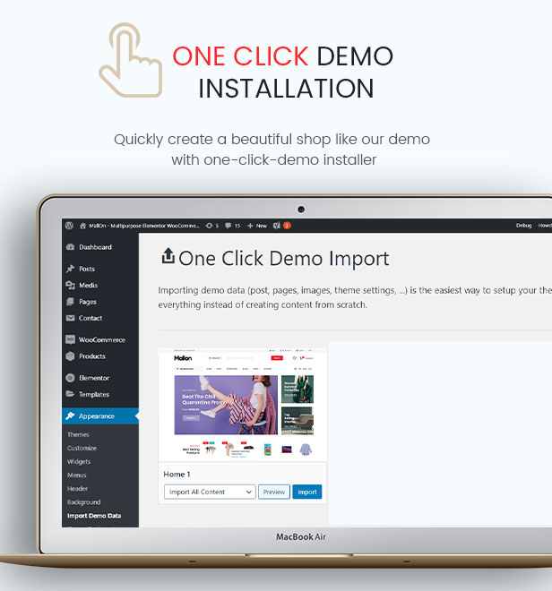 Mallon - Medical Store Elementor WooCommerce WordPress Theme - Demo-Import mit einem Klick