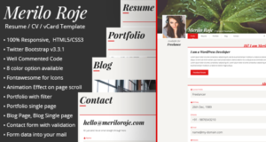 Merilo Roje – Lebenslauf / Lebenslauf WordPress Layout
