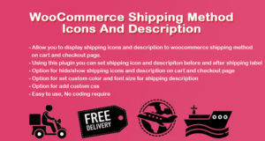 WooCommerce Versandsymbole und Beschreibung