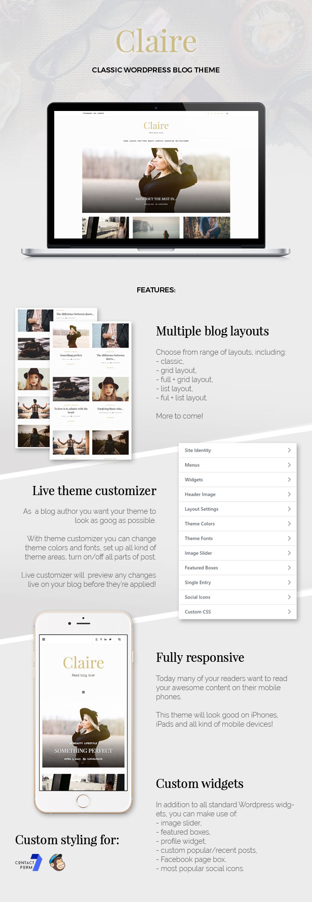 Claire - Klassisches WordPress-Blog-Theme - 1