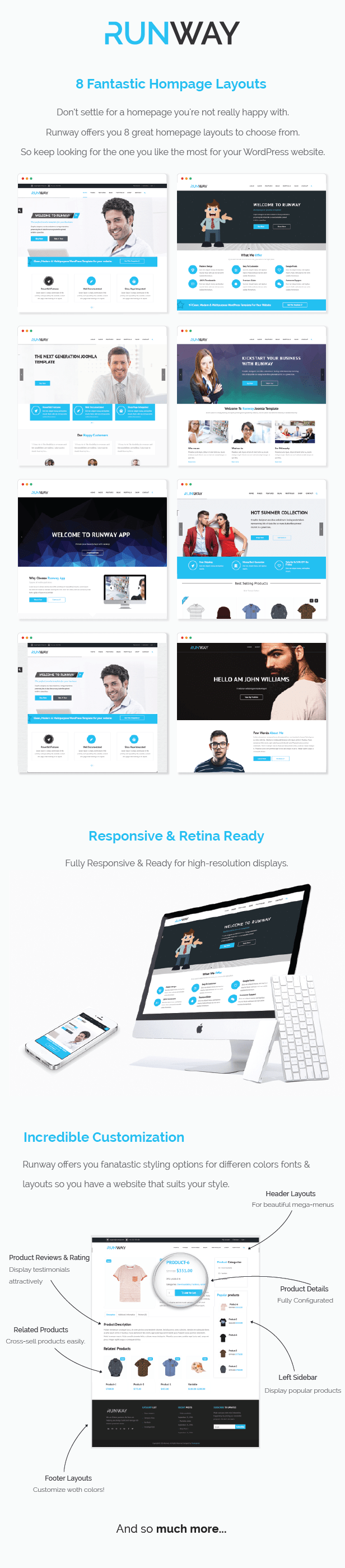 Runway WordPress Theme-Funktionen