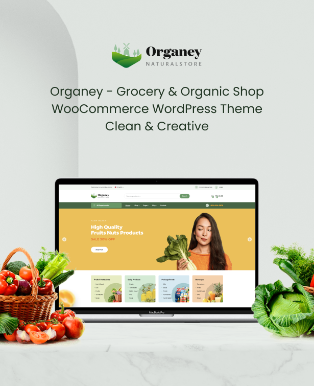 Organey - WooCommerce WordPress Theme für Bio-Lebensmittel