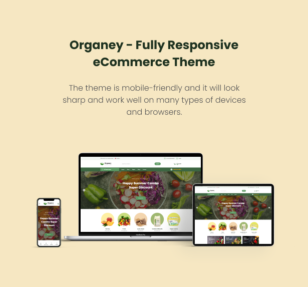 Organey - WooCommerce WordPress Theme für Bio-Lebensmittel