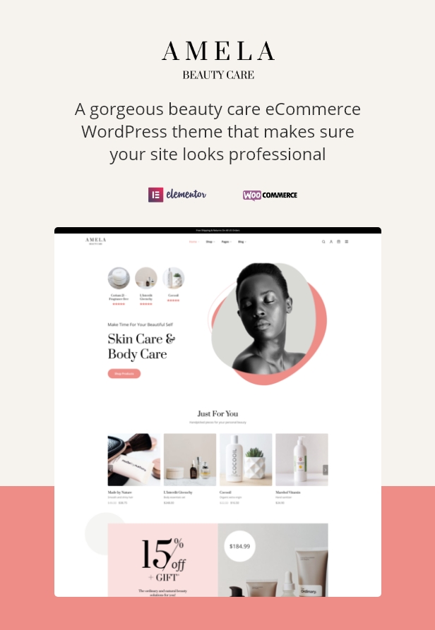 Amela |  Beauty Care WooCommerce WordPress Theme