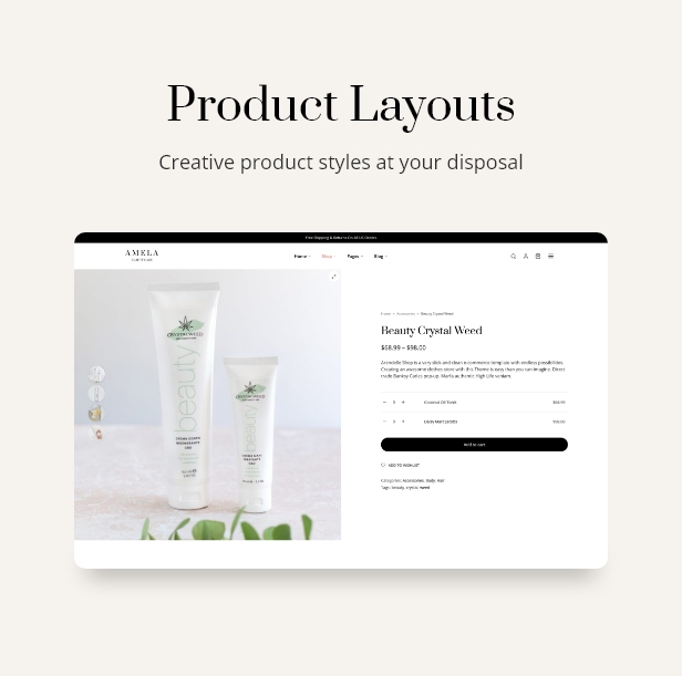 Amela |  Beauty Care WooCommerce WordPress Theme