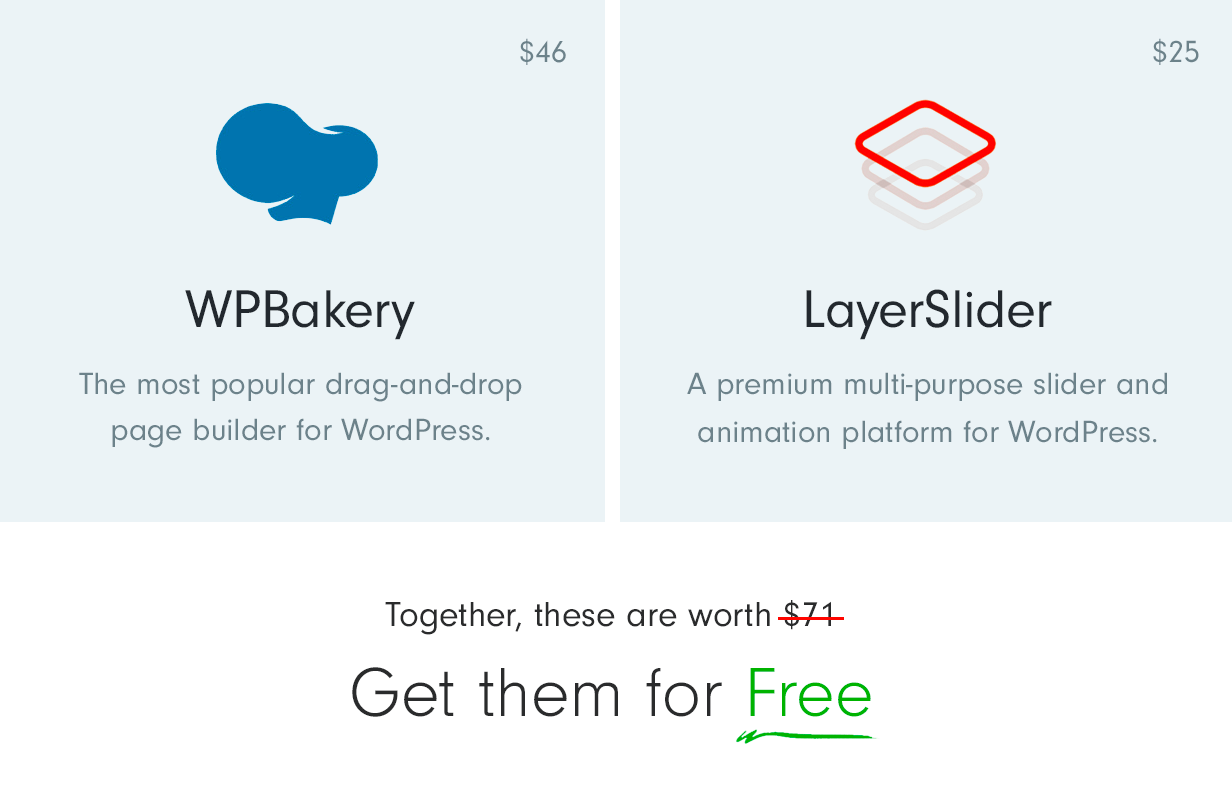 WPBakery und Layerslider enthalten