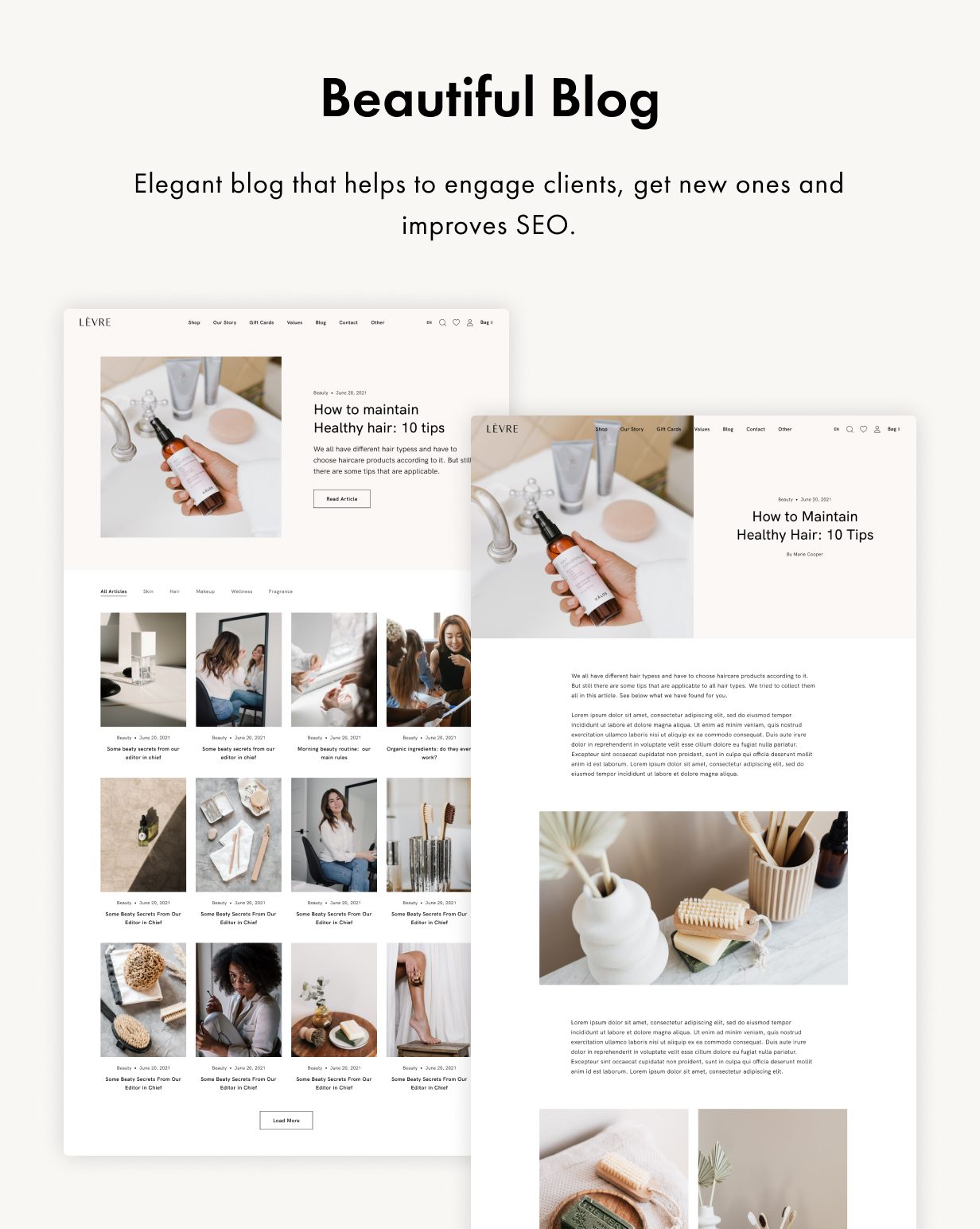 Levre WordPress Theme Präsentationsbild