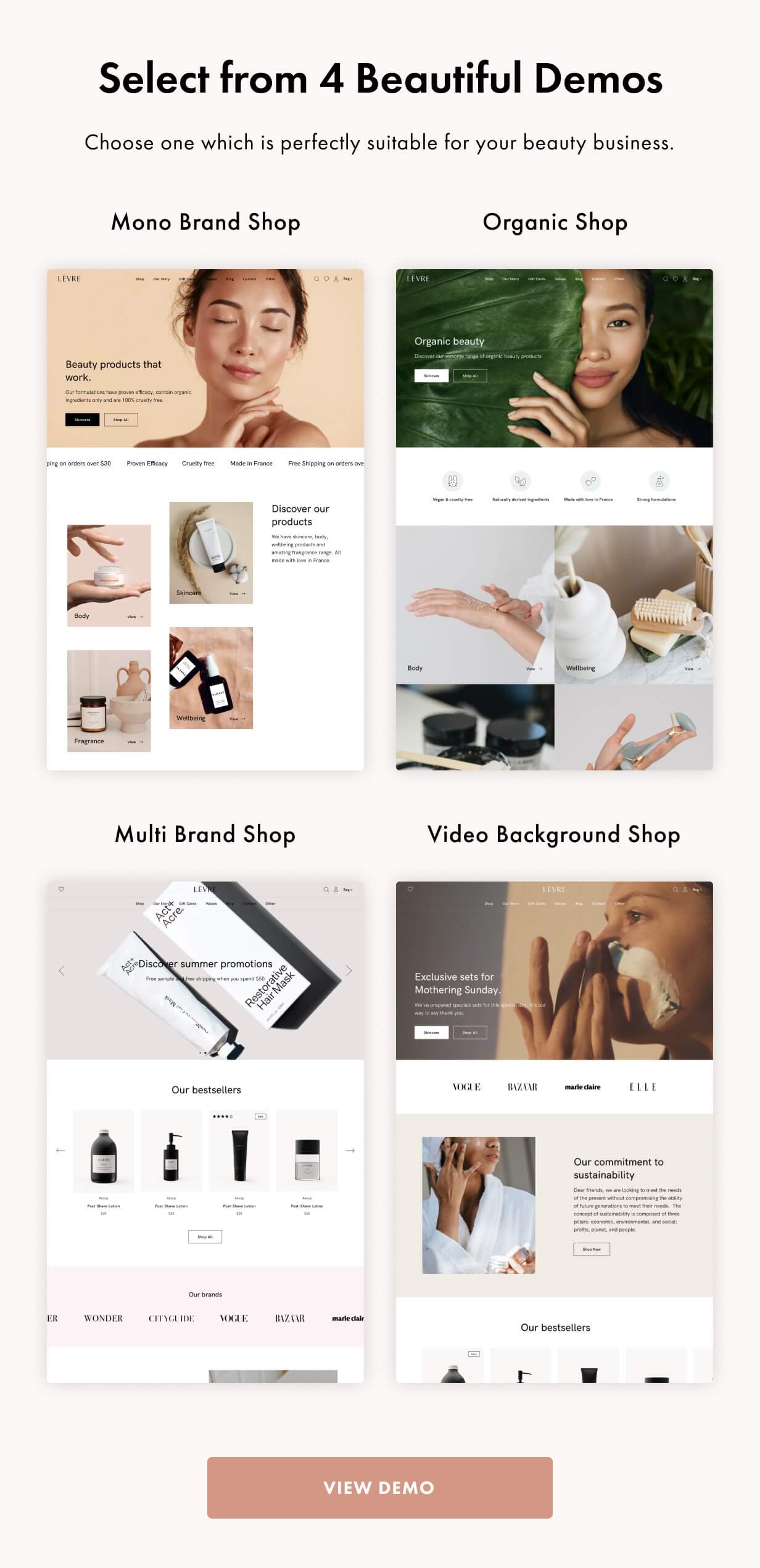 Levre WordPress Theme Präsentationsbild