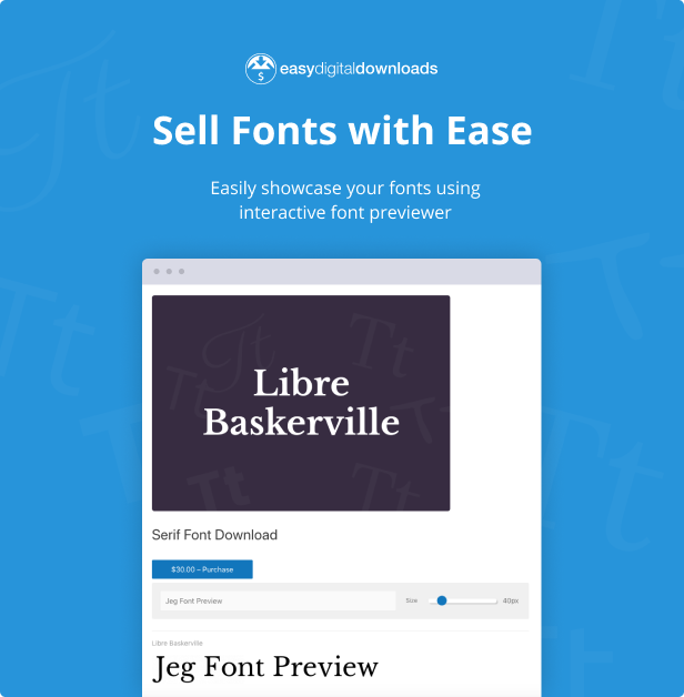 Jeg Font Preview - Easy Digital Downloads Extension WordPress Plugin - 1