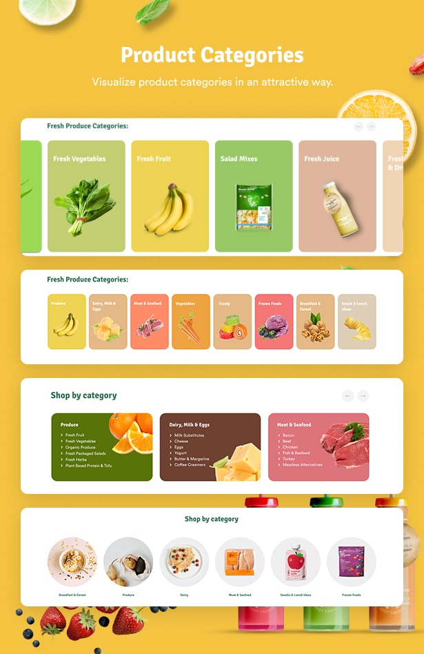 Ecolive - Organic Food WooCommerce WordPress Theme - Atemberaubende Produktkategorien