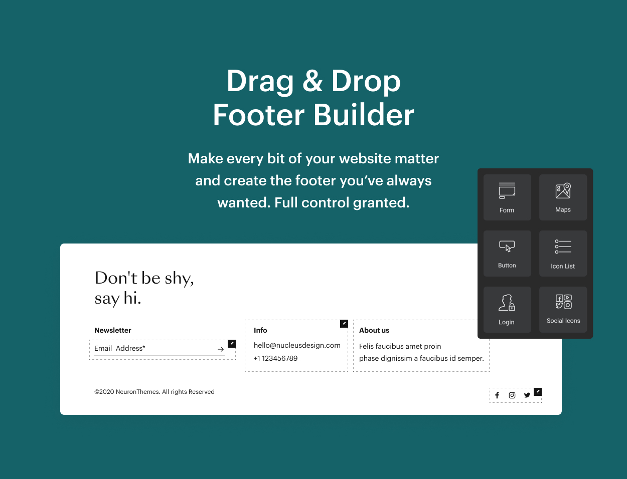 Kaon WordPress Theme - Footer Builder