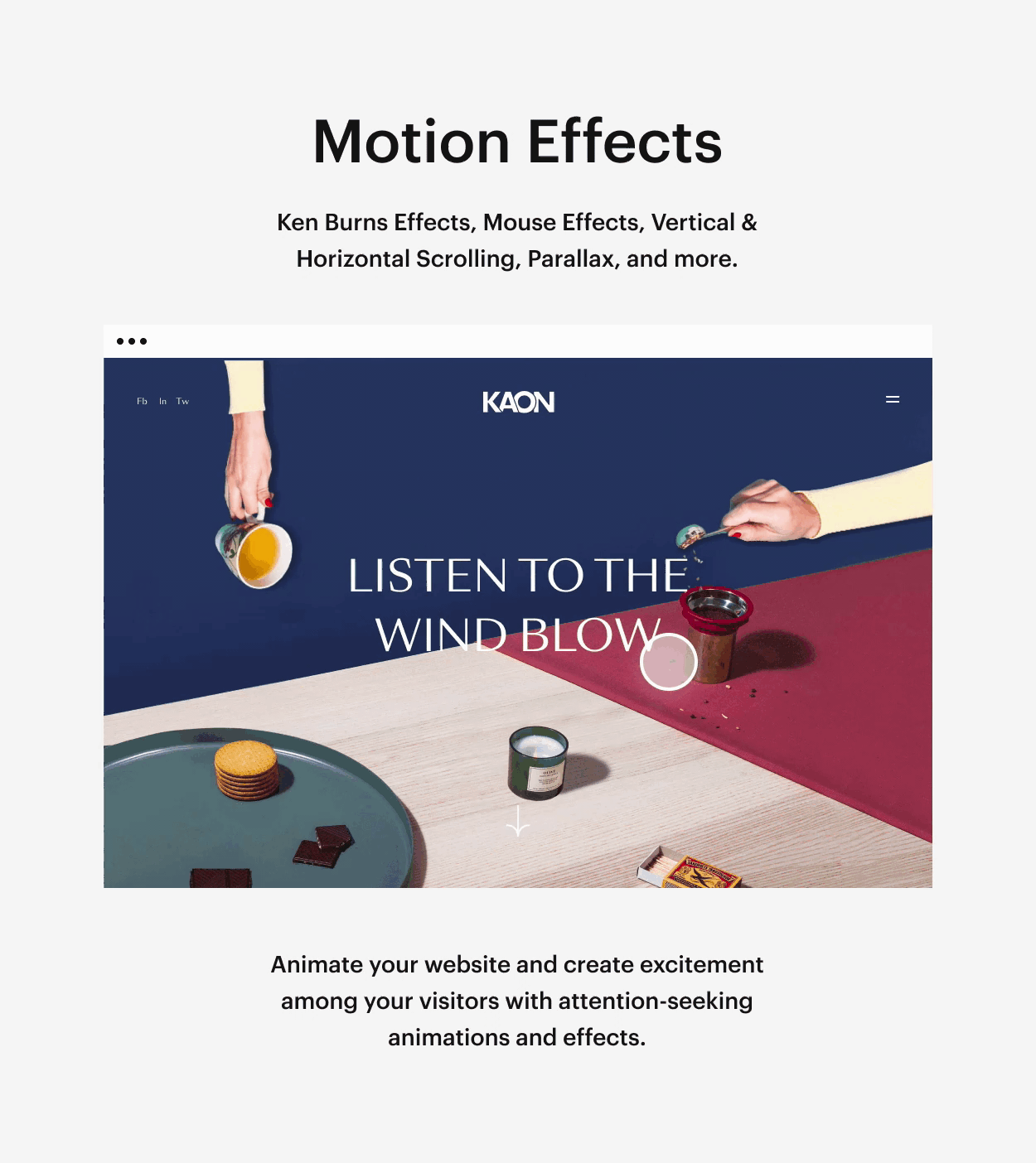 Kaon WordPress Theme - Motion Effects