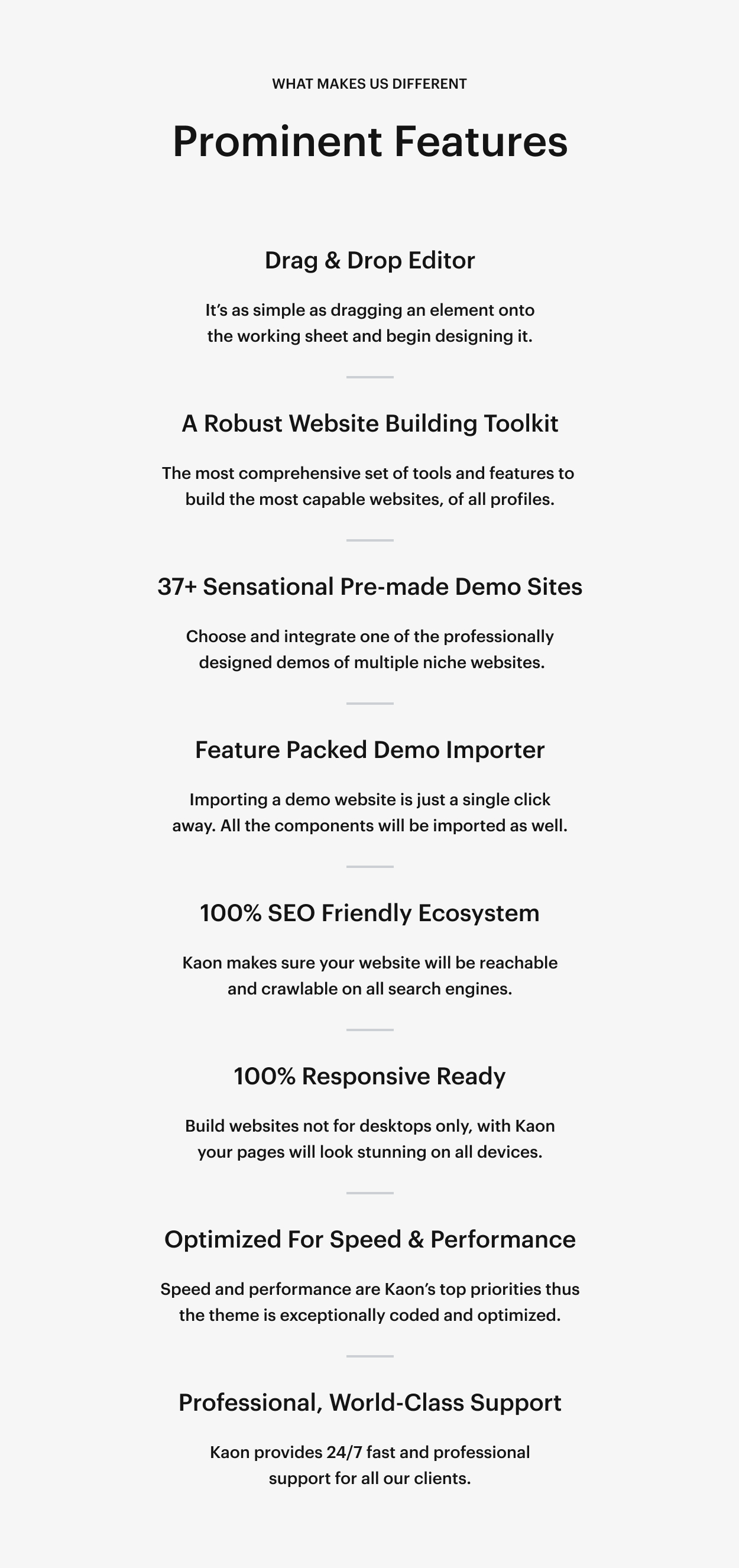 Kaon WordPress Theme - Features