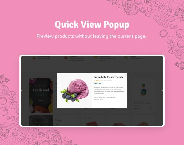 Ecolive - WooCommerce WordPress Theme für Bio-Lebensmittel - Schnellansicht Popup