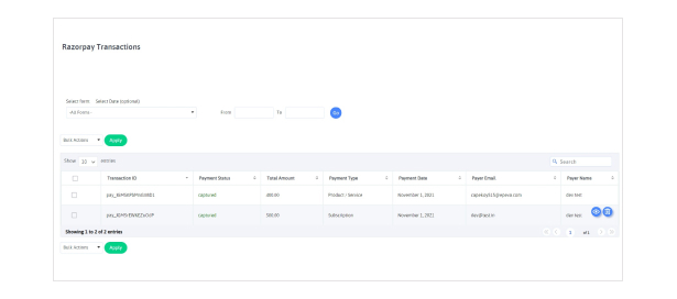 Razorpay-Integration mit ARForms - 4