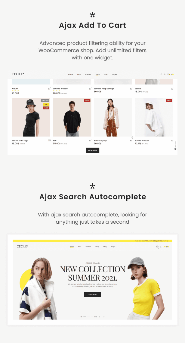 Cecile - Minimalistisches WooCommerce-Theme - Ajax In den Warenkorb