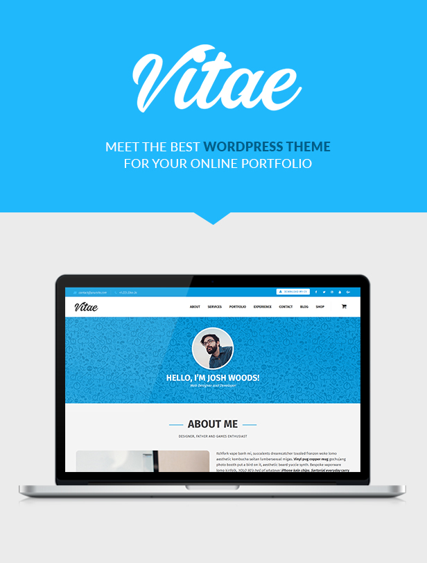 Vitae Lebenslauf WordPress WooCommerce Theme