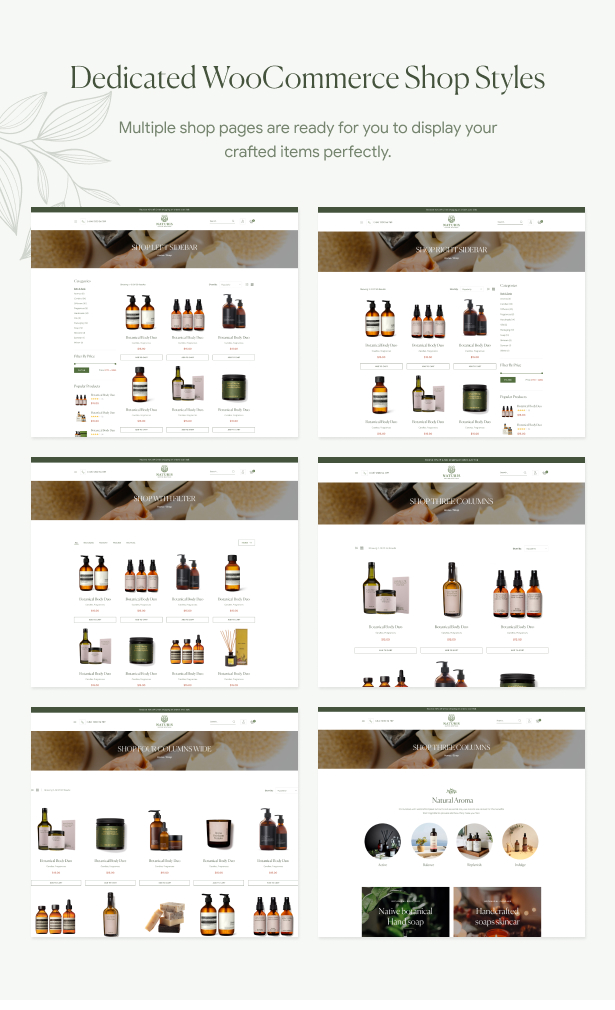 Naturis - Handmade WooCommerce WordPress Theme - Spezielle WooCommerce-Shop-Stile