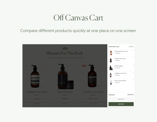 Naturis - Handmade WooCommerce WordPress Theme - Off-Canvas-Warenkorb