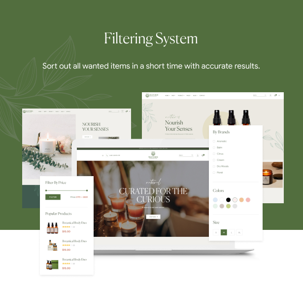 Naturis - Handmade WooCommerce WordPress Theme - Genaues Filtersystem