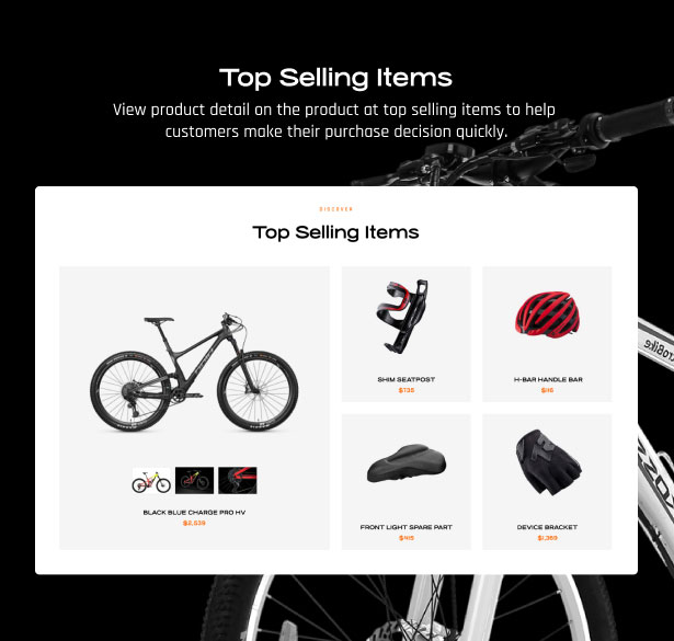 Bike Store WordPress Theme Meistverkaufte Artikel