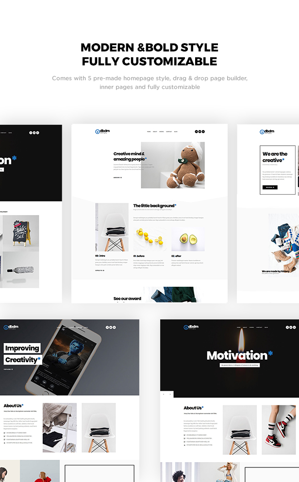 Dubidam - Creative Multi Concept & One Page Portfolio Theme - 1