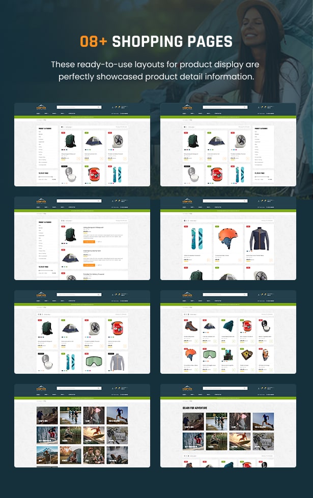 Shopping-Seiten Outdoor WordPress Theme