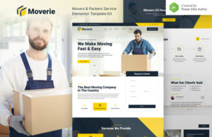 Moverie – Mover & Packers Service Elementor Template Kit