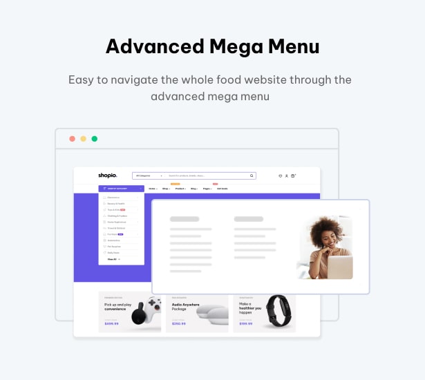 Shopio Multipurpose WordPress Theme Mega-Menü