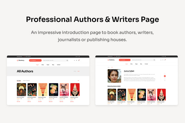 Bookory - Buchladen-WordPress-Theme - Autoren & Autoren