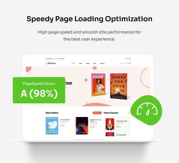 Bookory - Buchladen-WordPress-Theme - Hohes Laden von Seiten