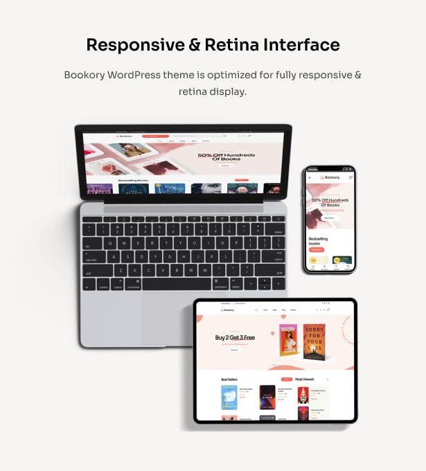 Bookory - Buchladen-WordPress-Theme - Responsive & Retina-Oberfläche