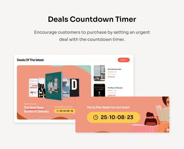 Bookory - Bookstore WordPress Theme - Countdown-Timer für Angebote
