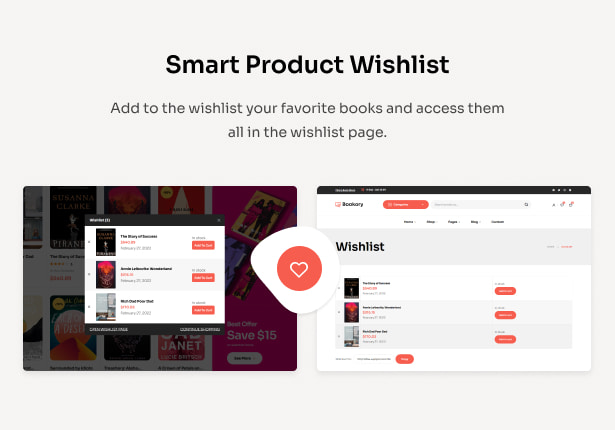 Bookory - Buchladen-WordPress-Theme - Produkt-Wunschliste