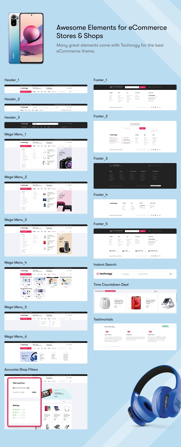 Technocy - WooCommerce-Thema für Elektronikgeschäfte - Großartige Elemente für E-Commerce-Geschäfte und -Shops