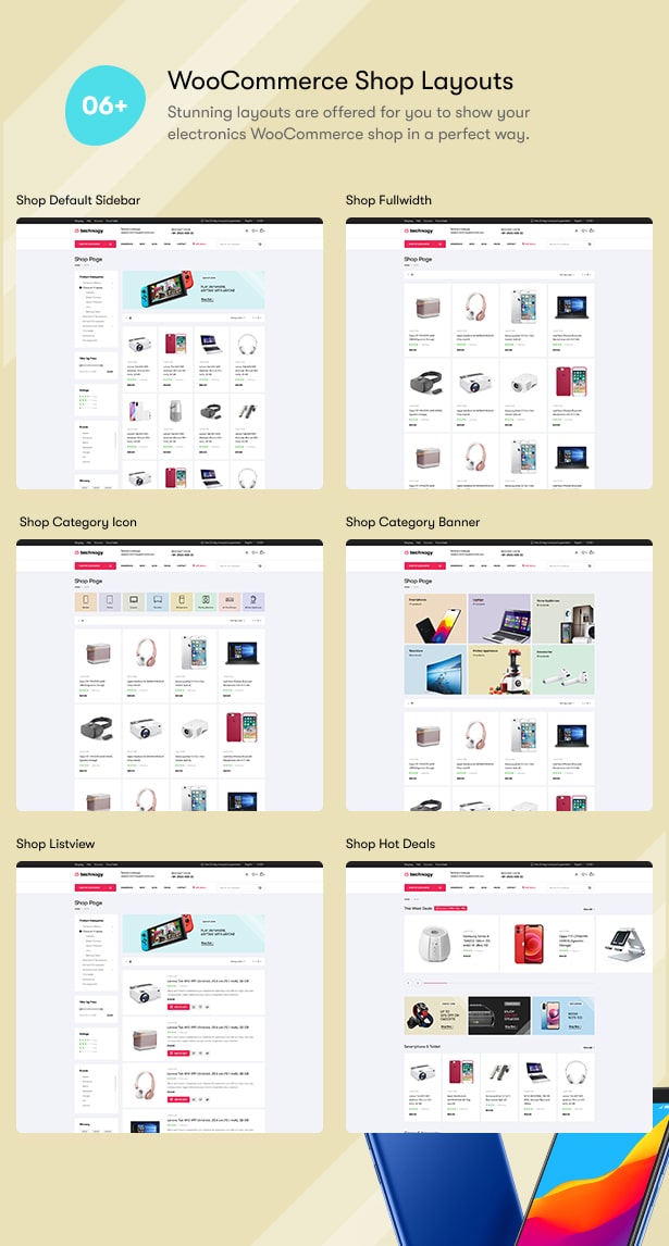 Technocy - Elektronikgeschäft WooCommerce WordPress Theme - Elektronikgeschäft-Layouts