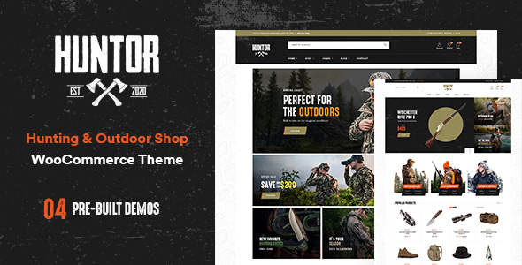 Huntor - Jagd- und Outdoor-Shop WooCommerce-Thema Themelexus