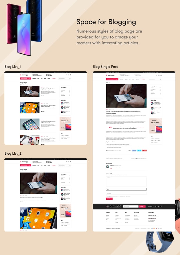 Technocy - WooCommerce-Theme für Elektronikgeschäfte - Blog-Seite