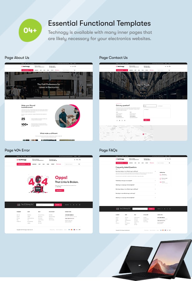 Technocy - Elektronikgeschäft WooCommerce Theme - Innere Seiten