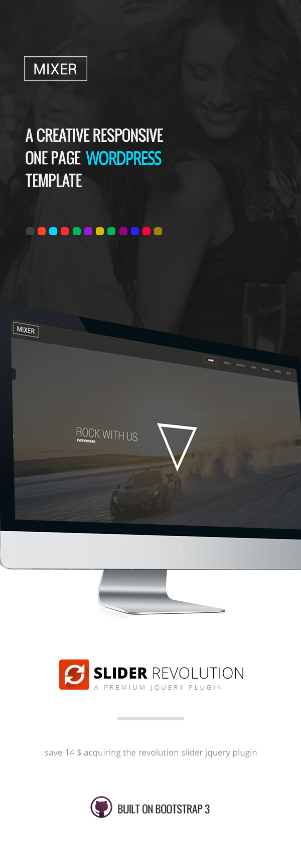 Mixer – Responsive One Page WP Theme – 1