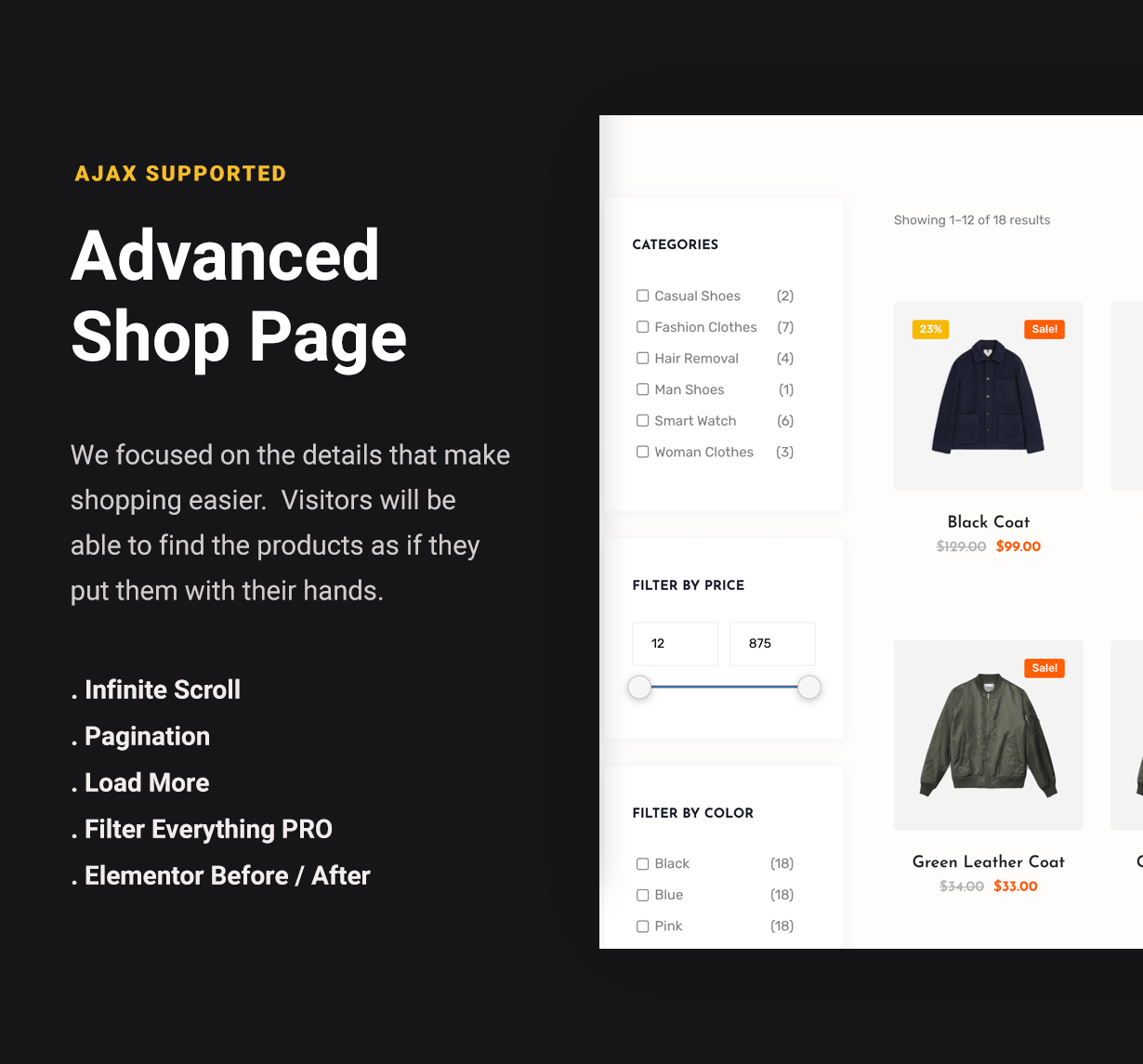 WordPress WooCommerce Advanced Filtrelable Shop Page
