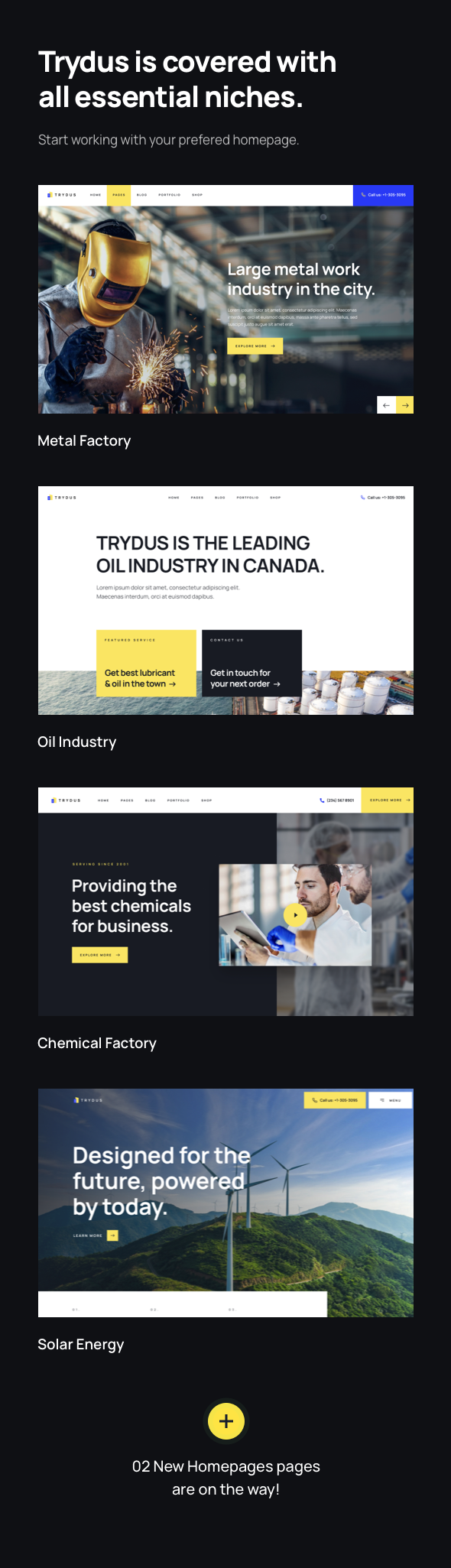 Trydus – WordPress-Theme für Industrie und Fabrik – 4