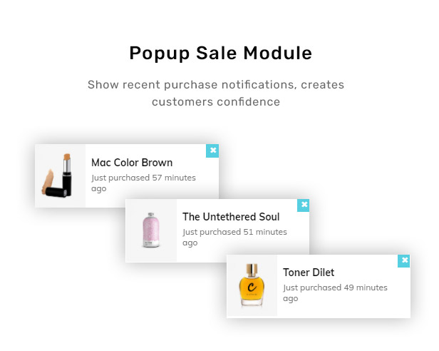 Popup-Verkaufsmodul – Benachrichtigung über den letzten Kauf