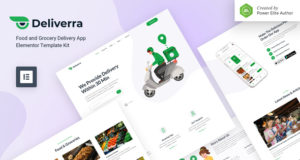 Deliverra – Lebensmittel- und Lebensmittelliefer-App Elementor Template Kit