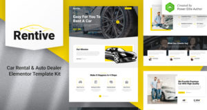 Rentive – Autovermietung & Autohändler Elementor Template Kit