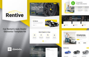 Rentive – Autovermietung & Autohändler Elementor Template Kit
