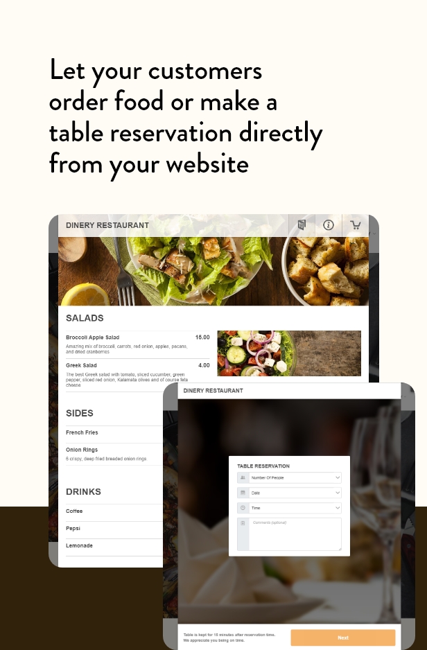 Dinery Food Delivery Tischreservierung Restaurant Elementor WordPress Theme