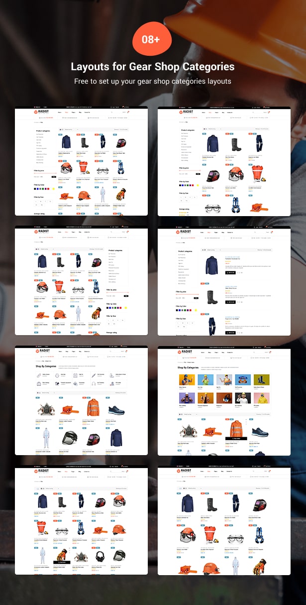 Radist Gear Shop WordPress-Theme