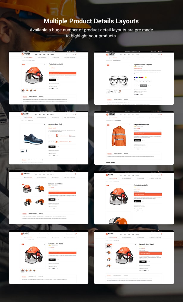 Radist Gear Shop WordPress-Theme