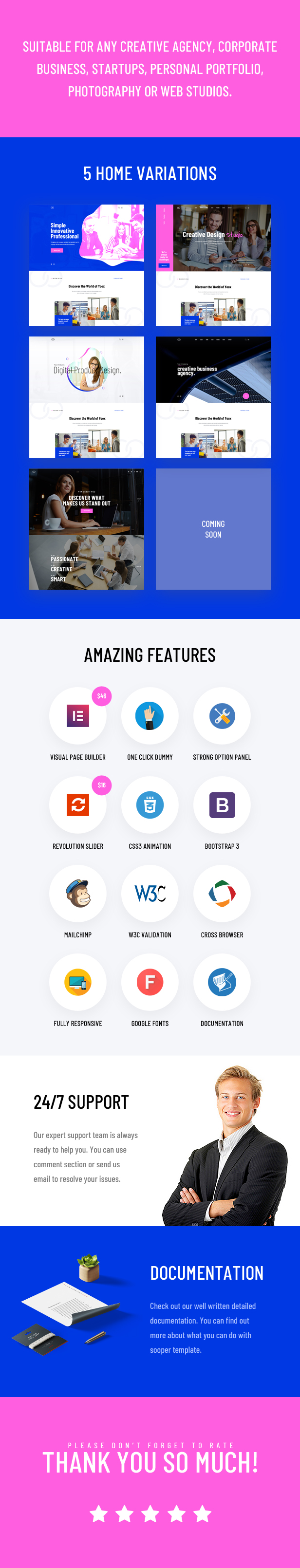 Yoox - Creative One Page & Parallax WordPress-Thema